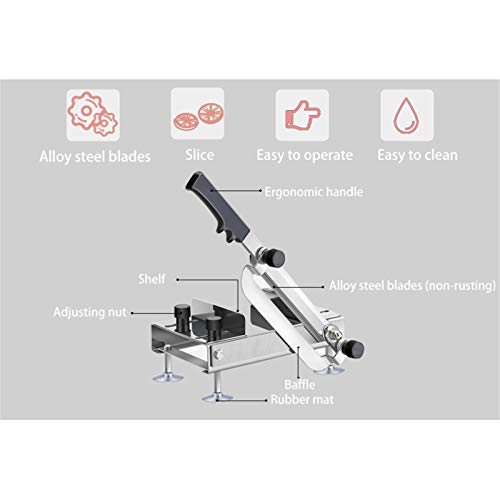 Wogqx Manual Meat Slicer Stainless Steel Herb Ginseng Beef Mutton Roll Hot Pot Cutter Cleaver Food Slicer #TOP6