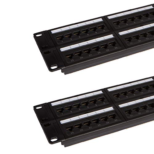 Free Shipping Over $50 Buyer's Point 48 Port Cat6 Patch Panel with Punch Down Tool and Cable Management System (2, 48 Port)