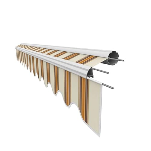 Leudus Tessuto di ricambio per telo da sole con balza per 3,5 x 3 m, copertura per telo da sole, già cucita, misura 3,38 x 3 m, balza 3,38 x 0,21 m, design SPD042