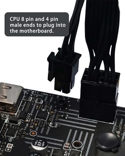 CPU 8 pin femmina a CPU 8 pin ATX 4 pin maschio adattatore convertitore di alimentazione cavo di prolunga per scheda madre 9,5 pollici (24 cm) - Alimentatore - Immagine 5