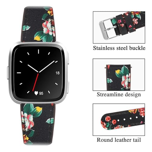 Bracelet en cuir compatible avec Fitbit Versa 2 idéal pour le bureau - 3