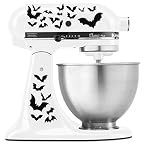Halloween Spooky Bats Swarm - Vinyl Decal Set for Kitchen Mixers - Black