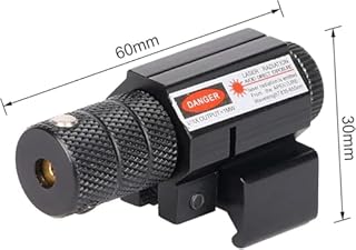 KinZon Mirino Laser Rosso Tattico con Montaggio su Rail Picatinny 20mm, per Fucili da Caccia, Carabine, Pistole e Armi Corte, Airsoft. 2 Design a Scelta