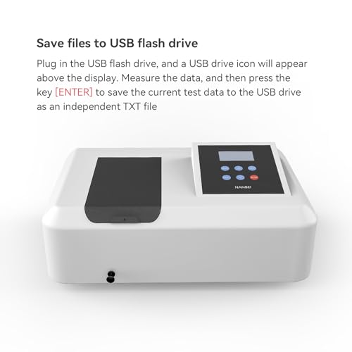 Black Visible Portable Spectrophotometer LCD Digital Lab Spectrophotometer,320-1100nm,Tungsten Lamp, Portable Spectrophotometer with USB interfaces,Wavelength accurracy±1nm