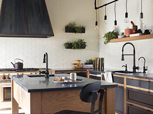 Moen S52003Bl Paterson One-Handle Pulldown Bar Faucet With Power Clean, Includes Interchangeable Handle, Matte Black #TOP2