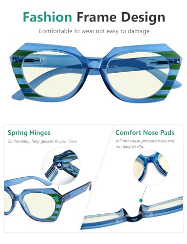 Image of Eyekepper 5-pack Reading Glasses Blue Light Blocking Women Stylish Readers