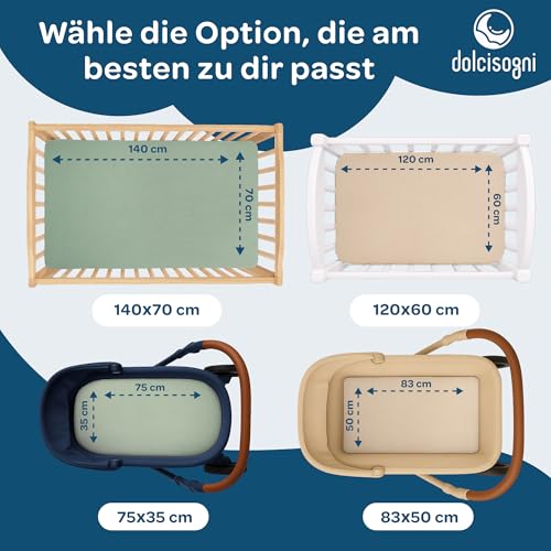 DOLCI SOGNI Matratze 50x83 cm – 8 cm Dicke, CertiPUR™ – Babybett Matratze 50x83 für Neugeborene & Kleinkinder – Aloe Vera Bezug – Kindermatratze 50x83