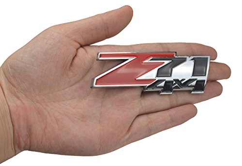 Image of Aimoll 2pcs Z71 4x4 Emblems Badges, 3D ABS Decal Emblems for Chevy GMC Silverado (Red Black)