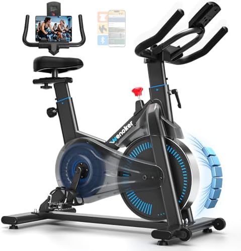 Exercise Bike, Wenoker Magnetic Stationary Bike for Home App Sync...