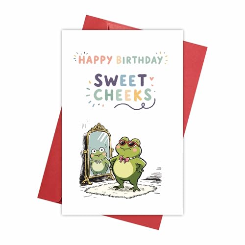 REENYOUNG Frog Sweet Cheeks Birthday Card