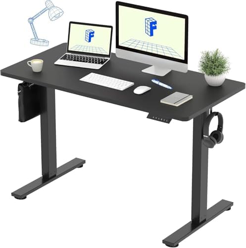 （08:00時点） FLEXISPOT スタンディングデスクEF1 (幅120×奥行60,メモリー機能付き) 電動式 昇降デスク 高さ調節デスク 人間工学 メモリー機能付き オフィスワークテーブル パソコンデスク ゲーミングデスク 学習机 勉強机(フレーム(黒)+天板(ブラック),EF1セット,120x60cm)