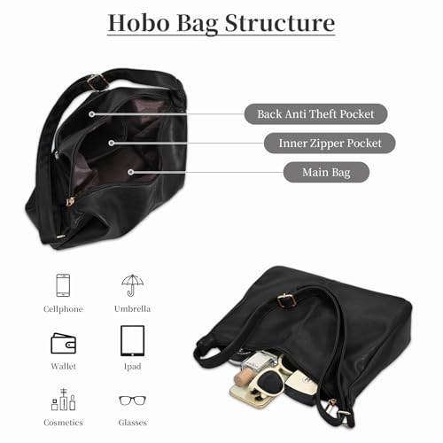 Image of Hobo Bags for Women, Vegan Leather Shoulder Handbag Tote Bag