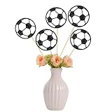 Soccer Centerpiece Sticks - Sport Themed Baby Shower Party Centerpieces - Happy Game Day - Soccer Enthusiast Birthday Party Table Decorations - Glitter 12 PCS