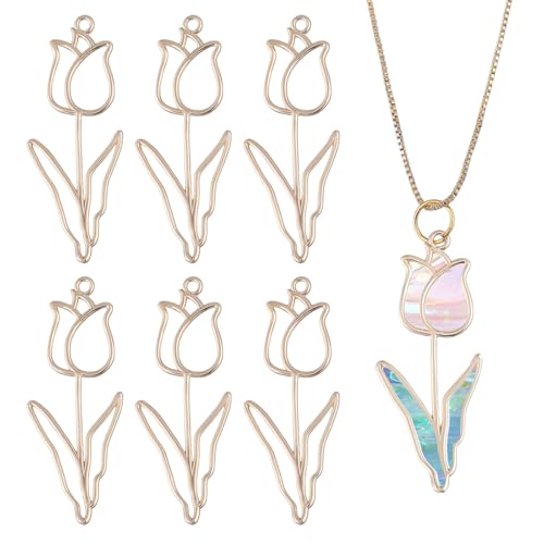 Plaqué or 18 carats breloques rose creuse d'excellence pour bijoux fins