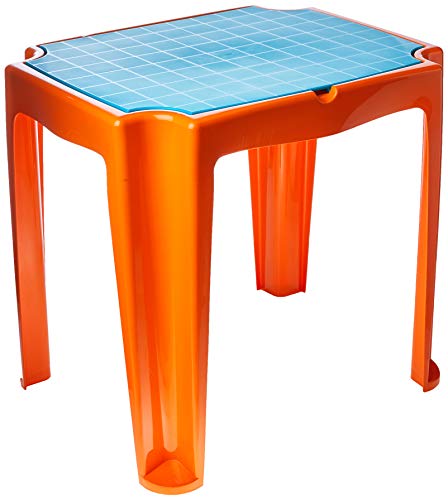 Mesa Plástica Infantil Versa com Tampa de Plástico, Tramontina, Laranja/Azul