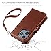 Bocasal for iPhone 14 Pro Wallet Case Compatible with MagSafe Wireless Charging, RFID Blocking Magnetic Leather Case with Card Slots Holder Kickstand Detachable Wrist Strap 6.1 Inch (Brown)
