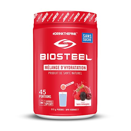 Biosteel Hydration Mix - Sugar Free, Essential Electrolyte Sports Drink Powder - Mixed Berry - 45 Servings #TOP7