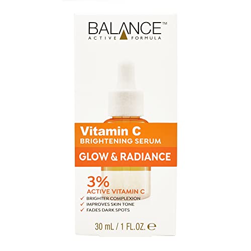 Balance Active Formula 3% Active Vitamin C Brightening Serum (30ml) - Lightweight and Non-Greasy Pro-Radiance Serum, Brighter and More Even Looking Complexion. Skin Appears More Even. Cruelty Free.