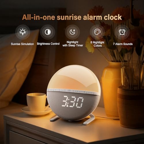 Reloj Despertador Sunrise para Dormitorios con Luz Suave miniatura 2