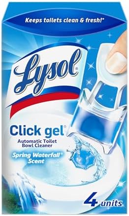 Lysol Click Gel Automatic Toilet Bowl Cleaner, For Cleaning and Refreshing, Spring Waterfall, 4 Applicator units
