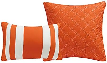 KingLinen 12 Piece Bernard Orange Comforter Set with Sheets Full