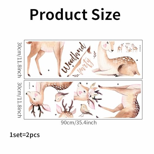 Cute Fawns and Bird Sika Deer Vinilos Decorativos Woodland Party miniatura 6