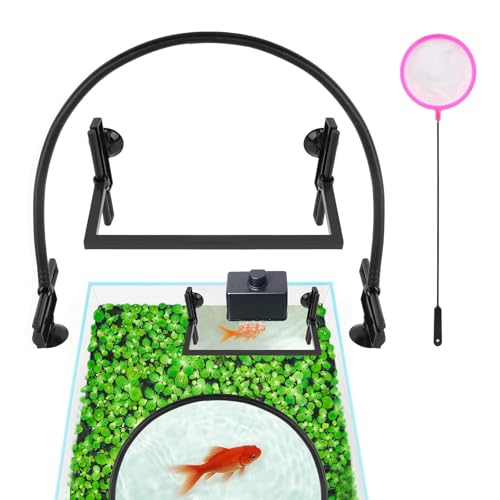 Trenqular Aquarium Floating Plant Barrier Fish Tank Accessories to Separate Floating Plants Corral Self Adjusts Height Water Level Fish Tank Fence Keeps The Floaters Away from The Filter