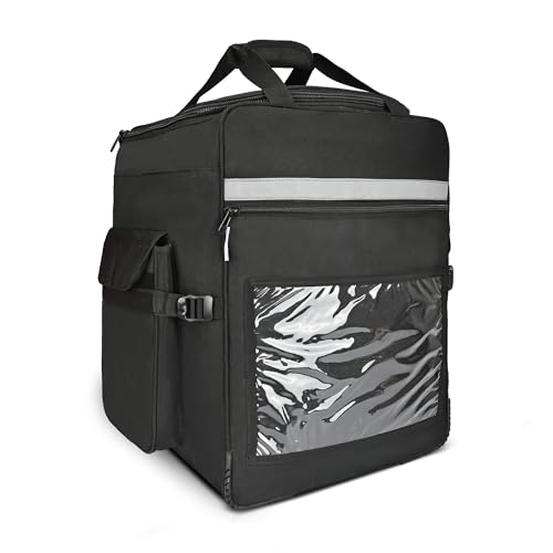 Image of Multipurpose Delivery Bag - Extra Large Backpack for Courier, Grocery, E-Commerce & Catering Use, Travel & Luggage Check-in Bag (Black, 15x15x20 inch)