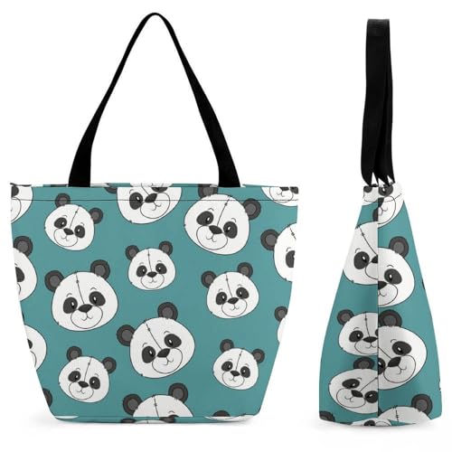 Sac à main pour femme Panda Vert grand sac de shopping et voyage pratique
