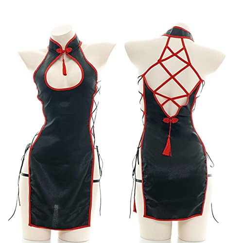 Yujun Sexy Profesor Uniforme rol Juego Vendaje mucienta Vestido Cheongsam Qipao Vaca Cosplay out Hollow out Anime Lingerie Slutty Ropa Nueva