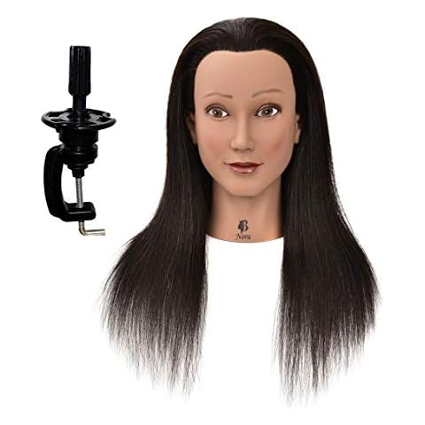 HairZtar 100% Human Hair 24 " Mannequin Head Hairdresser Training Head Manikin Cosmetology Head (NORA) Cover