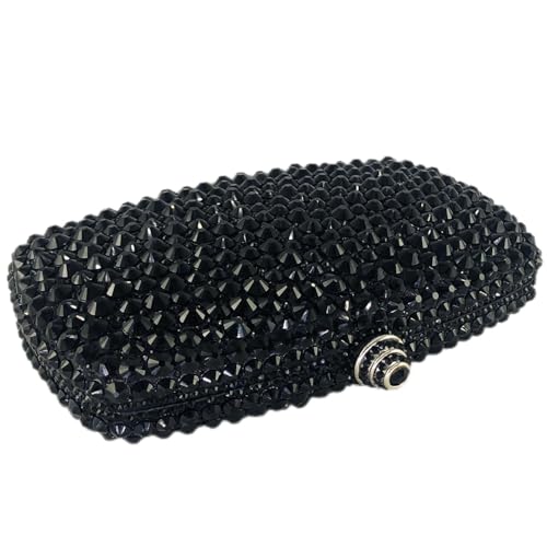 Image of Boutique De FGG Mini Crystal Clutch Purse for Women Formal, Spikes Rhinestone Clutch Evening Bag, Wedding Party Handbag