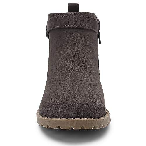 HOMEHOT Girls Ankle Boots Suede Leather Side Zipper Low Heels short (toddler/littile kids)2