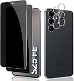 Wayneer Verre Trempé Anti Espion Pour Samsung Galaxy S25 FE, 2 Pièces Privacy Film et 2 Pièces Protection Camera, 9H Dureté HD Anti Rayures Anti Spy Protection écran
