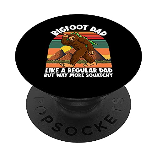 Bigfoot Dad Retro Sunset Squatchy Funny Sasquatch Father PopSockets PopGrip Intercambiable