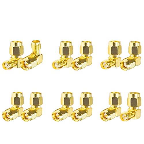Adaptateur coaxial SMA mâle femelle coudé à 90 degrés de type L pour câble RF et routeur, 2 pièces