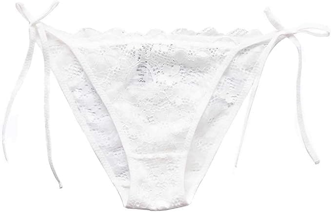 Women's Floral Lace Tie Side Panty | Soft Stretch Sheer Lace Bikini Brief | Adjustable Side Tie Low Rise Comfortable Lingerie Underwear, Honeymoon & Special Occasions-image-48