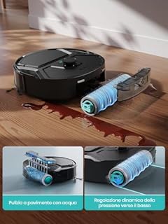 Lefant M210PRO OMNI Robot Aspirapolvere Lavapavimenti con Mappatura, 18000Pa, Autopulizia Rullo, Laser dToF, Evita PSD, Zero Grovigli, Lavaggio Acqua Pulita, Evita Tappeti, WiFi 2.4G/5G/Alexa/APP