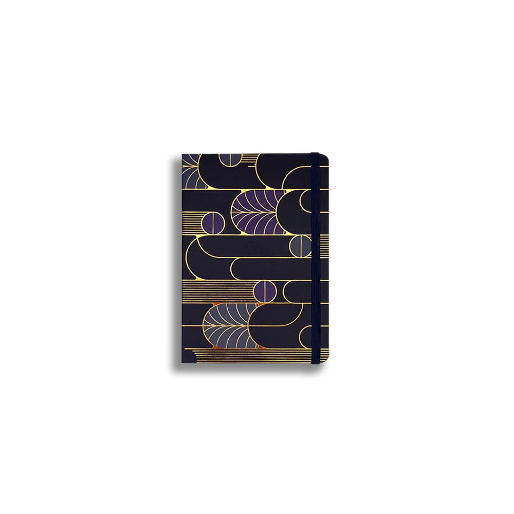 Carnet à rayures Art Deco cahier de notes midi 12x17cm Imagicom