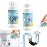 2 Pezzi Detergente per Scarico Extra Forte 100g,Detergente per Bolle D'intasamento,Pulitore per Scarichi Estremamente Forte,per Risolvere Rapidamente Problemi Intasamento,per WC e Tubi Fognatura