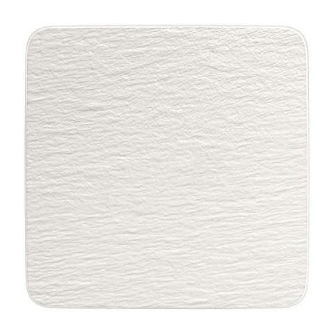 Villeroy und Boch - Manufacture Rock blanc Servierplatte quadratisch/ Gourmet, luxuriöse Universalplatte aus Premium Porzellan Cover