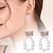 Pearl Earrings for Women Girls Boho Piercing Studs Trendy Earrings Hoop Stud Drop Earrings for (As shows, One Size)