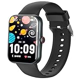 BJLBOJEY Kids Smart Watch Fitness Tracker for Boys Girls 4-12, Kids Smartwatch with 1.83'' Face, Pedometer, Sleep Tracker, 100+ Sport Mode with/without App (Black)