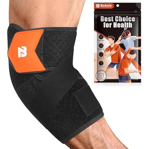 Bchois Adjustable Elbow brace for Tennis,Dual Directional Elbow Compression Sleeve,Elbow support With Tennis Elbow,Golfer’s Elbow,Bursitis,Elbow Sprains,Arthritis,Comfortable Elbow Straps,Elbow Pain Relief,for Women Men Cover