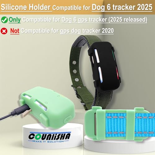 2 stuks siliconen houder compatibel voor Tractive GPS Dog Tracker (2025) voor huisdier halsband, duurzame rubberen hoes, veilige hoes compatibel voor tractive Dog 6 tag voor ketting (zwart, groen) - Afbeelding 3