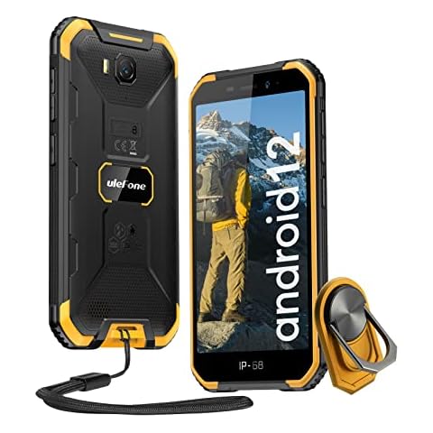 Ulefone Armor X6 Pro Rugged Smartphone (2022), Mobile Phones Unlocked Android 12 4GB 32GB 128GB Extension 4000mAh 5.0 inch 13MP + 5MP IP68 4G Dual SIM GPS Face ID NFC OTG, UK Version - Orange Cover