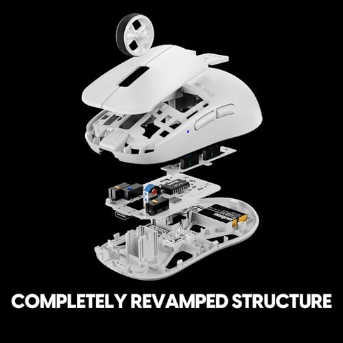 Image of Pulsar Gaming Gears X2H v3 Wireless Gaming Mouse, Ultra Lightweight 1.87 oz (53g), Symmetrical, Optical Switch, 32000 DPI, 750 IPS, XS-1 Sensor, 8k Compatible (Mini, White)
