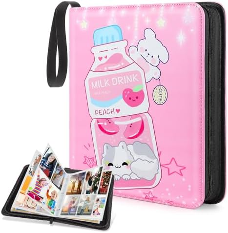 card binder cute 4 Pocket 400 Card Holder Album, Pink Donut Trading Cards Holder Zipper Binder for Girl Teen Collection (Pink Donut, 400 Pocket) : Toys & Games Build a Cute Pokemon Binder