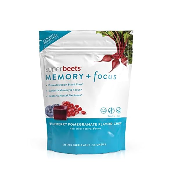 humanN SuperBeets Memory & Focus Support Supplement Chews – Mental Alertness + Clinically Studied Nootropics Resveratrol…