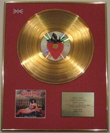 Century Music Awards KATY PERRY - 24 Carat CD Gold Disc- ONE OF THE BOYS